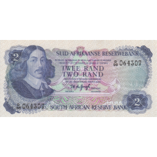 P117b South Africa - 2 Rand Year ND (1976 - Riebeeck Watermark)